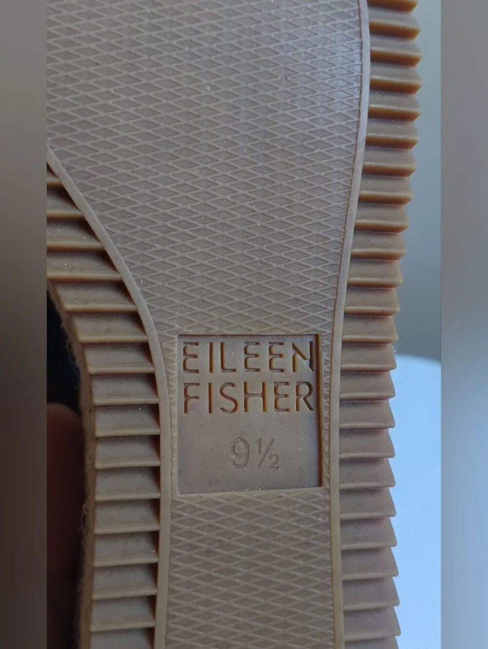 EILEEN FISHER Weslia Espadrille Wedge Sandal In Black 9.5